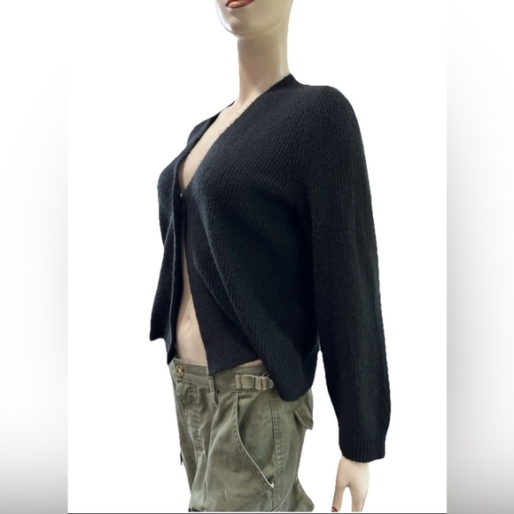 Talbots Black Cardigan Sweater V-Neck Knit - Picture 3 of 16